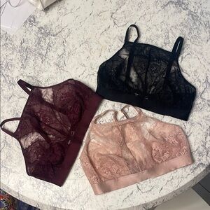 Soma Black and Red Lace Bras Intimates & Sleepwear set sold together